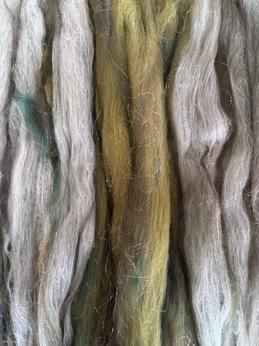 Mixed Fiber Batt - Green 4 oz