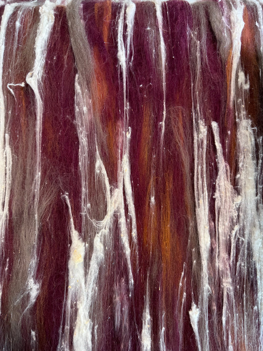 Corriedale Batt - Aubergine 4 oz